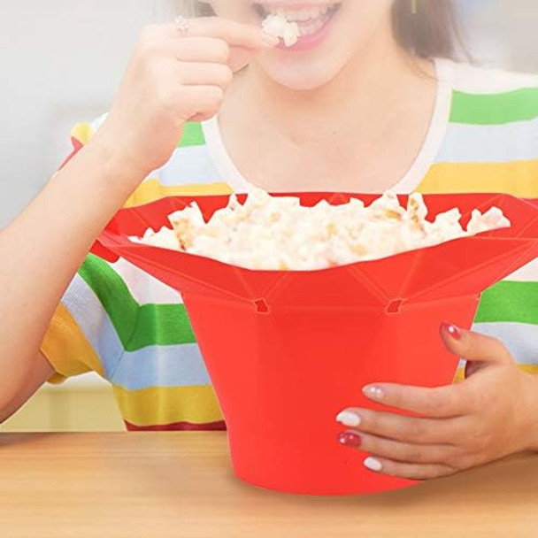 Popcorn Bowl Popcorn Popper Red Folding Microwave Oven Popcorn Bowl DIY Silicone Popcorn Maker Machine Home Kitchen Tool for Making Popcorn