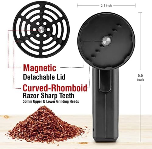 Auto9 2.5" Large Electric Grinder: Auto Spice Grinder with auto dispensing Portable 4 gram Capacity Grinder for food spices with Two-Direction Rocker Switch Block (Black) Auto9 2.5" Large Electric Grinder: Auto Spice Grinder with auto dispensing Portable 4 gram Capacity Grinder for food spices with Two-Direction Rocker Switch Block (Black)