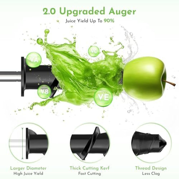 Masticating Juicer Attachment for KitchenAid Stand Mixer Slow Juicer Attachment Cold Press Juicer Machine with Dual Mouth Feed Chute for KitchenAid Mixer Attachments by Cofun