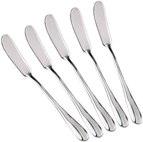 Set of 5 Stainless Steel Butter Knife Butter applicator Breakfast Spreads soft cheeses and jam Set of 5 Stainless Steel Butter Knife Butter applicator Breakfast Spreads soft cheeses and jam