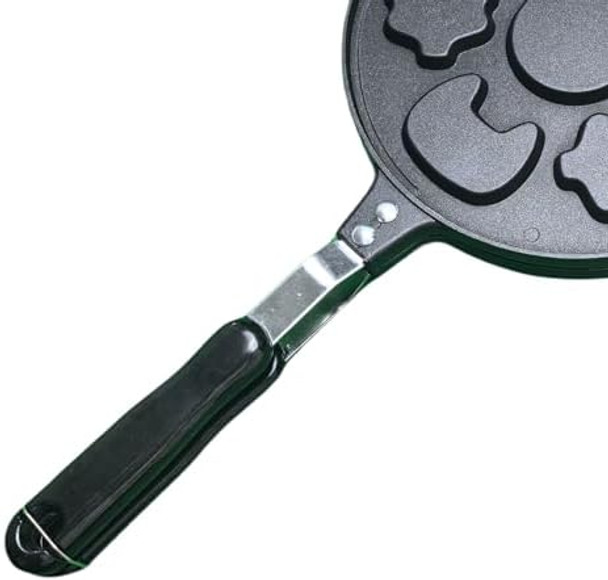 Animal Mini Waffle pan - Make 7 Different Shaped Pancakes Gas and Electric Stovetop Compatible Waffle Iron Comes with Silicone Oil Brush Stirrer and Silicone Clip