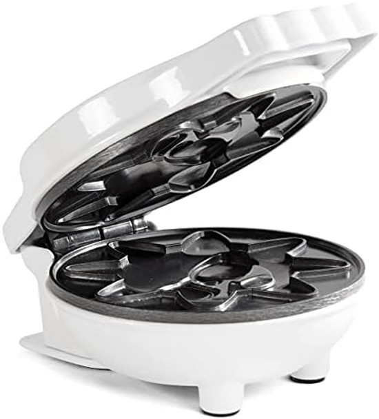Rise & Shine Mini Sun Waffle Maker- Personal-Sized 4" Sunshine Smile Individual Waffles for Kids Adults- Cute Non-Stick Electric Waffler Iron- Breakfast Pan Cake Fun for Spring Summer Morning-