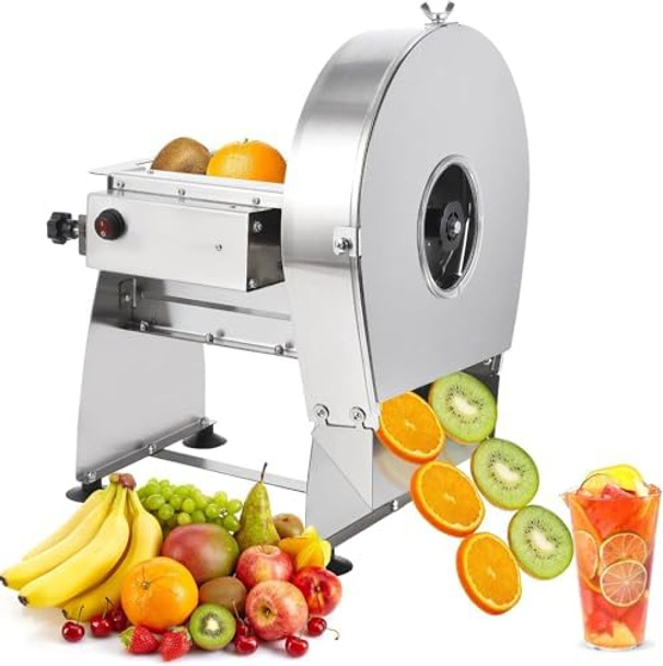 Electric Vegetable Slicer Commercial Fruit Slicer Machine Tomato er 0-10mm Thickness Adjustable Stainless Steel for Lemon Potato Onion Tomato