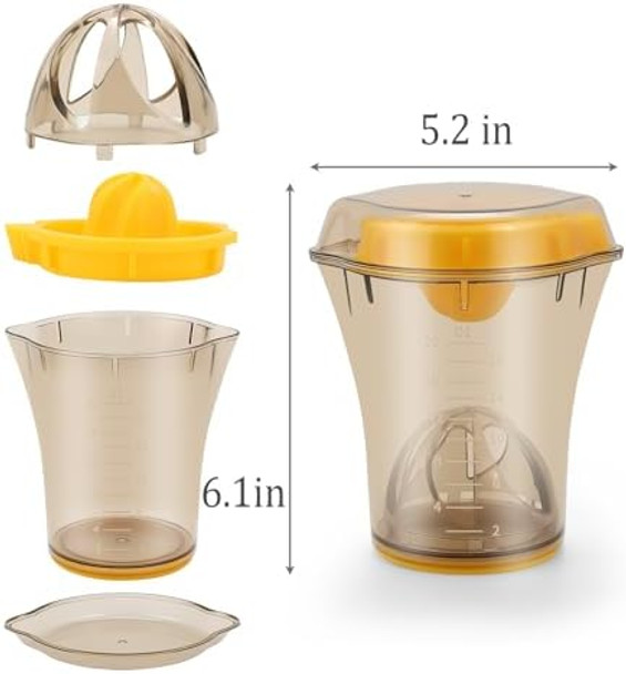 Citrus Orange Juicer Manual Lemon Lime Squeezer Hand Lemon and Lime Juicer and Reamer with 20 OZ Bowl 2 Pour Spouts