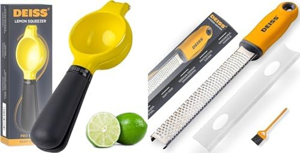 Deiss Pro Heavy-Duty Metal Lemon Squeezer and Deiss PRO Citrus Zester & Cheese Grater