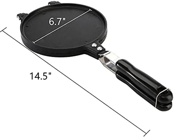 Dicunoy Waffle Cone Maker Nonstick Ice Cream Cone Maker 6.7" Egg Roll Crepe Pan Camp Pancake Crispy Cone Omelet Mold for Waffle Cups Choco Tacos Fuel Gas Stoves Only