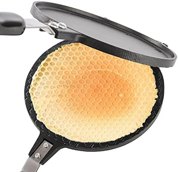 Dicunoy Waffle Cone Maker Nonstick Ice Cream Cone Maker 6.7" Egg Roll Crepe Pan Camp Pancake Crispy Cone Omelet Mold for Waffle Cups Choco Tacos Fuel Gas Stoves Only