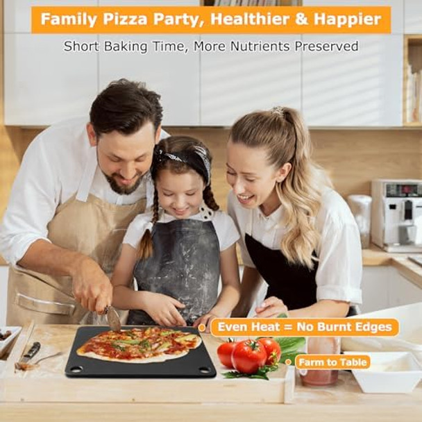 Pizza Steel Baking Steel for Oven & Grill Duvecfoi 13.8x13.8” Pizza Baking Pan for Artisan Pizza Multi-Purpose Tool for Home Cooks & Lovers Fast Heating Crisp Crust(.25" Thick)