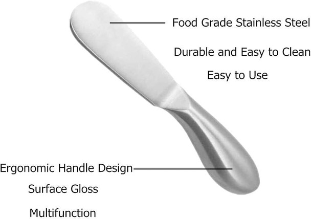 6 Pcs Spreader Knife Set Stainless Steel Multipurpos Cheese and Butter Spreader Knives Cocktail Knives Spreaders for Condimets Cheese Charcuterie Board Accessories