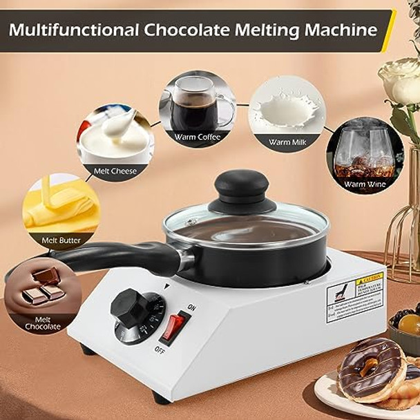 Dyna-Living Chocolate Melting Pot Chocolate Melter Pot 40W Chocolate Warmer for Melting Chocolate Chocolate Tempering Machine for Home Electric Chocolate Fountain Machine for Chocolate Melts