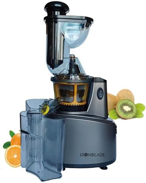 EMB Ironblade IBLJU20 Cold Press Slow Juicer High-Yield Extraction Quiet 55dB Operation 75mm Wide Chute Full Copper Motor BPA- Easy to Clean for Fruits & Vegetables