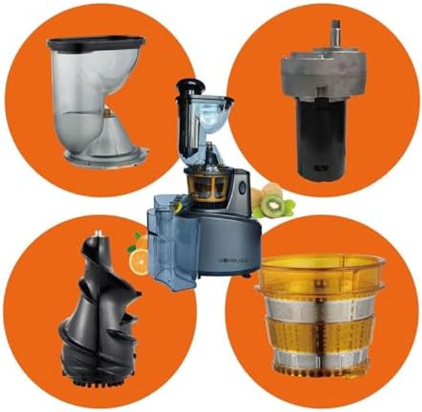 EMB Ironblade IBLJU20 Cold Press Slow Juicer High-Yield Extraction Quiet 55dB Operation 75mm Wide Chute Full Copper Motor BPA- Easy to Clean for Fruits & Vegetables