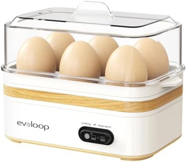 Rapid Egg Cooker Electric 6 Eggs Capacity with Evoloop Electric Tea Kettle