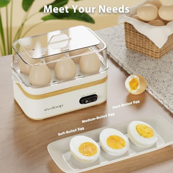 Rapid Egg Cooker Electric 6 Eggs Capacity with Evoloop Electric Tea Kettle