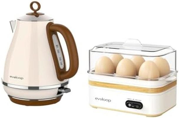 Rapid Egg Cooker Electric 6 Eggs Capacity with Evoloop 1.7L Electric Kettles