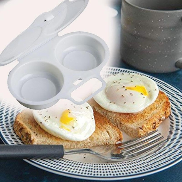 White Egg Poacher Microwave Egg Boiler Poacher 2 Cavity Nonstick Poached Egg Maker With Lid Microwave Egg Cooker Double Drain Poached Egg Cups Cookware Specialty Cookware Kitchen and Dining