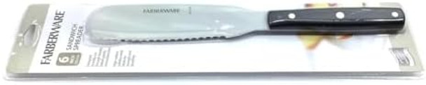 Farberware 6 Inch Sandwich Spreader Designed To Easily Cut Through Breads Baked Goods and Sandwiches - Serrated Blade Black/Silver