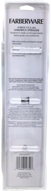 Farberware 6 Inch Sandwich Spreader Designed To Easily Cut Through Breads Baked Goods and Sandwiches - Serrated Blade Black/Silver