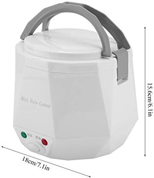 Fdit Mini Rice Cookers 24V 1.3 L Electric Rice-cooker Food Steamer for Truck Car Cooking for Soup Porridge Rice Noodles Portable 180W(white)