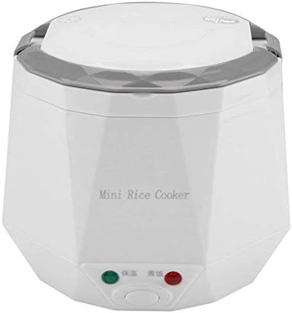 Fdit Mini Rice Cookers 24V 1.3 L Electric Rice-cooker Food Steamer for Truck Car Cooking for Soup Porridge Rice Noodles Portable 180W(white)