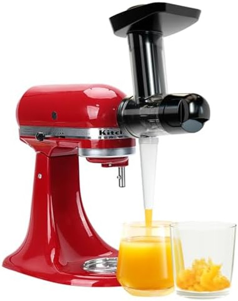 Masticating Juicer Attachment for KitchenAid Stand Mixer Juicer Machine for Kitchenaid Mixer Attachments Cold Press Juicer with Dual Mouth Feed Chute for KitchenAid mixer Attachments