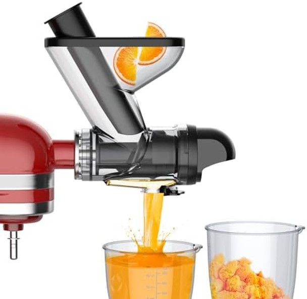 Masticating Juicer Attachment for KitchenAid Stand Mixer Cold Pressed Juicer Machine Slow Masticating Juicer Attachment with Dual Feed Chute and Pusher by FGREEBLE