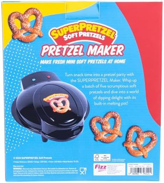 SUPERPRETZEL Pretzel Maker. Soft Pretzel Maker with Cheese Melting Compartment. Creates up to 5 Delicious Warm Soft Pretzels in Minutes. Officially Licensed SUPERPRETZEL Machine from Fizz Creations.