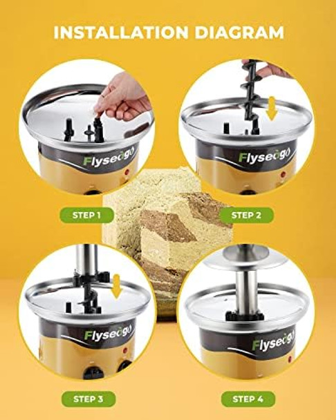 Chocolate Fountain Machine 4 Tiers Cheese Fountain Perfect for Nacho Cheese Chocolate Sauce Wedding Party