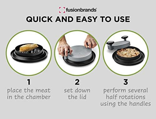 ShredMachine-The Quick Easy to Use Alternative to Bear Claws Meat Shredder for Pulled Pork Beef and Chicken and More-BPA Hand Shredder with Easy to Grip Handles Non-Skid Base Grey