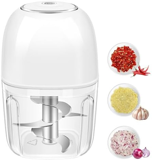 350ML Electric Garlic Chopper Portable Mini Food Processor USB Garlic Mincer Masher with 6 Stainless Steel Blade Rechargeable Vegetable Chopper for Ginger Chili Meat Spices 350ML Electric Garlic Chopper Portable Mini Food Processor USB Garlic Mincer Masher with 6 Stainless Steel Blade Rechargeable Vegetable Chopper for Ginger Chili Meat Spices