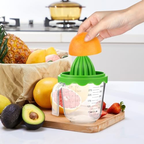 Garneck Manual Juicers with 12 Oz Measuring Cup - Fruit Hand Squeezer for Lime Lemon/Citrus - Small Portable Juice Extractor for Home Kitchen Travel