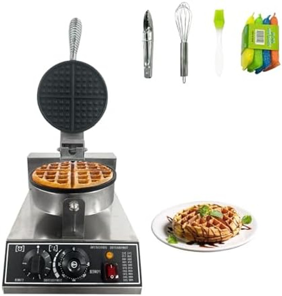 Commercial Waffle Maker 2400 W Nonstick Waffle Iron Double Head Stainless Steel Waffle Maker