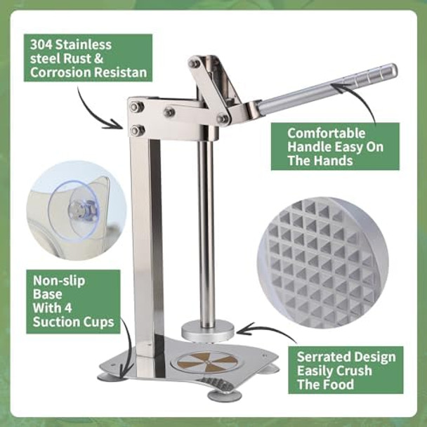 Heavy Duty Manual Stainless Steel Fruit Juicer Nut Cracker for All Nuts Nut Crusher Lemon Press Squeezer Manual Juicer Machine for Lemon Lime Orange Juice-Professional Squeezer & Crusher