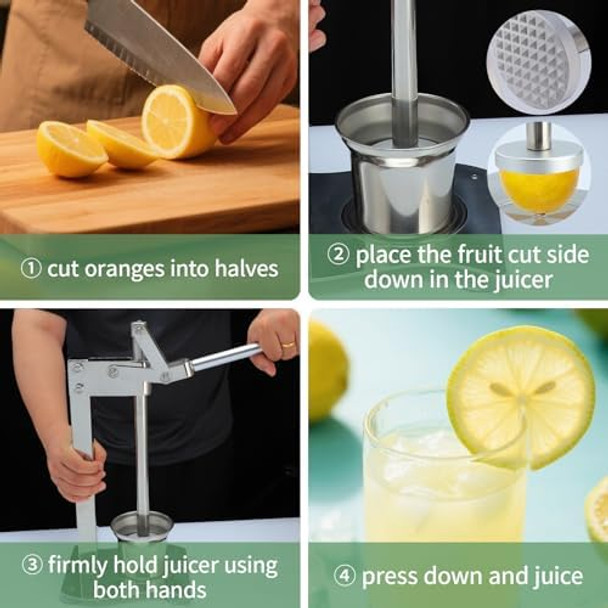 Heavy Duty Manual Stainless Steel Fruit Juicer Nut Cracker for All Nuts Nut Crusher Lemon Press Squeezer Manual Juicer Machine for Lemon Lime Orange Juice-Professional Squeezer & Crusher