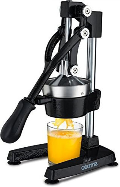 Gourmia GMJ9970 Large Citrus Juicer – Commercial Grade Press Orange Grapefruit and Lemon Press Juicing -Extracts Maximum Juice – Heavy Duty Cast Iron Base and Handle - Non Skid Suction Foot Base