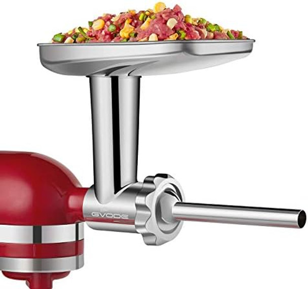 Stainless Steel Meat Grinder Attachment for KitchenAid Stand Mixer Food Grinder attachment with 4 Grinding Plates 3 Sausage Stuffer Tubes 2 Grinding Blades Mixers Accessories for Kitchen Aid