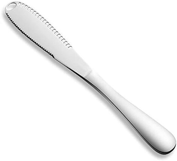 The Better Butter Spreader Knife Butter Knife Spreaders Stainless Steel Butter Knives Curler Butter Knifes for Cold Butter Slicer with Holes Butter Grater 3 in 1 Kitchen Gadgets Serrated