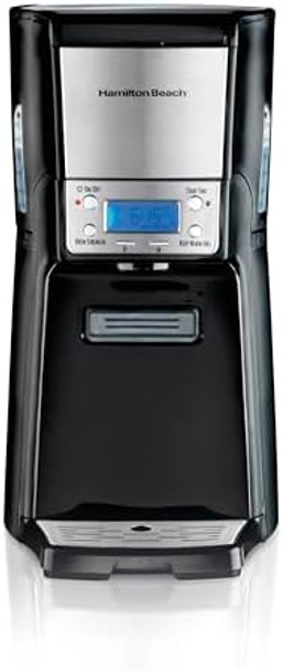 Hamilton Beach One Press Programmable Dispensing Drip Coffee Maker with 12 Cup Internal Brew Pot Removable Water Reservoir Black & Stainless Steel (48465) Hamilton Beach One Press Programmable Dispensing Drip Coffee Maker with 12 Cup Internal Brew Pot Removable Water Reservoir Black & Stainless Steel (48465)
