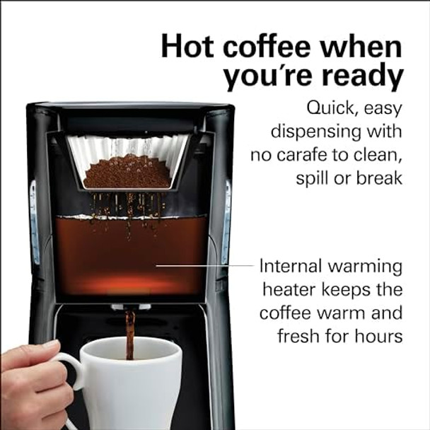 Hamilton Beach One Press Programmable Dispensing Drip Coffee Maker with 12 Cup Internal Brew Pot Removable Water Reservoir Black & Stainless Steel (48465) Hamilton Beach One Press Programmable Dispensing Drip Coffee Maker with 12 Cup Internal Brew Pot Removable Water Reservoir Black & Stainless Steel (48465)