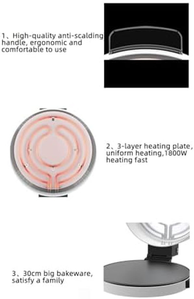 2000W Electric Pizza Oven Outdoor Indoor Portable 12 Inch Countertop Pizza Maker Machine Pizza Maker Pan for Home (US Plug 110V)