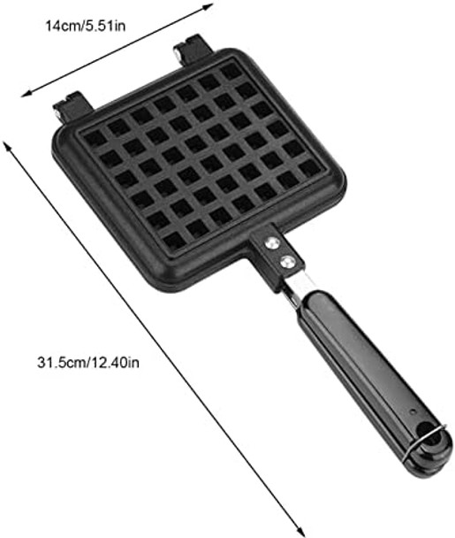 Pan Waffle Maker Cast Aluminum Stovetop Waffle Iron Camping Waffle Maker Pan Portable Stove Top for Family Breakfast Baking
