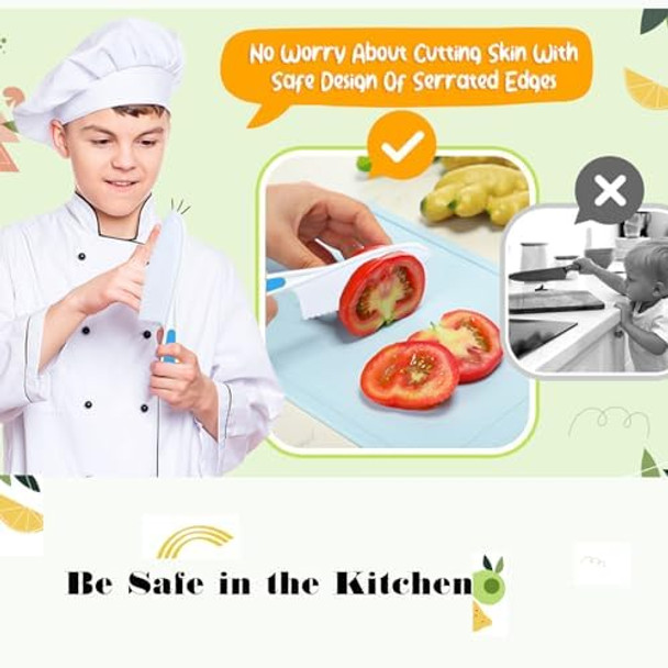 Knives for Kids 6-Piece Kitchen Cooking and Baking Knife Set Children's Knives for Real Cooking BPA- Kids' Toddler Knives