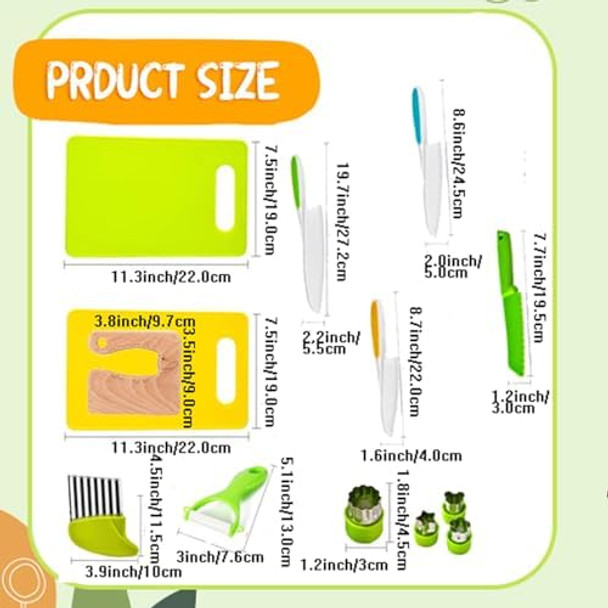 Knives for Kids 6-Piece Kitchen Cooking and Baking Knife Set Children's Knives for Real Cooking BPA- Kids' Toddler Knives