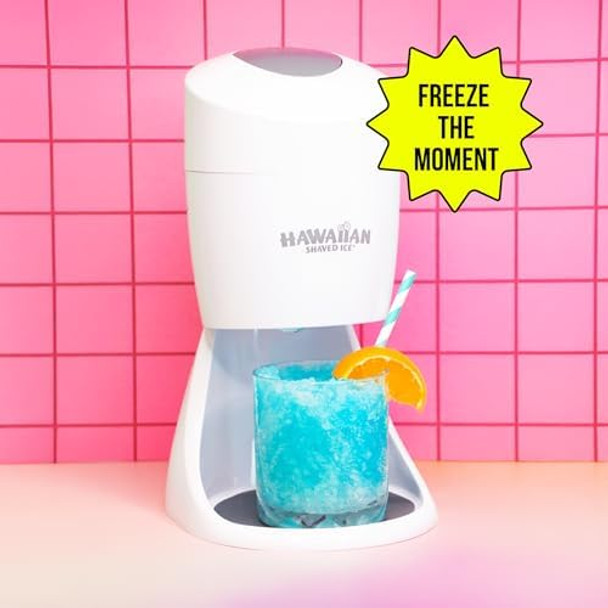 Hawaiian Shaved Ice S900A Made in USA Professional Fluffy Ice & Snow Cone Machine for Home Use - Complete Party Kit with Flavor Syrups