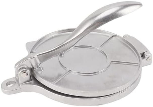 Tortilla Press Aluminum Alloy Tortilla Maker Manual Tortilla Maker Pressing Tool for Pizza Pie Patty Making (16cm Silver)