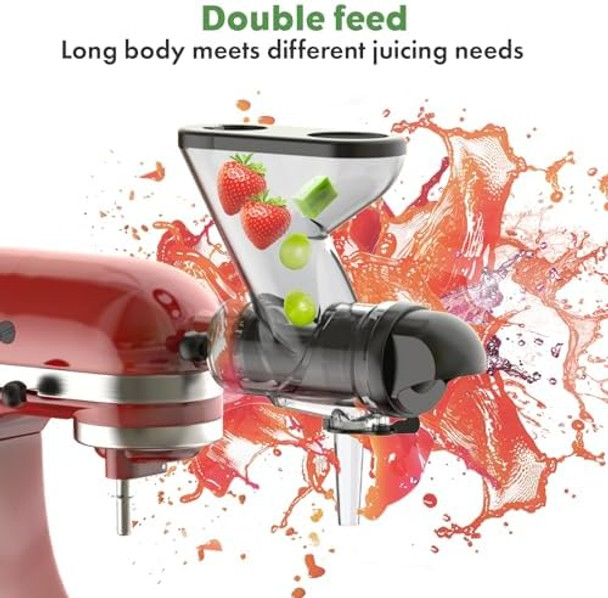 Masticating Juicer Attachment for KitchenAid Stand Mixer Cold Press Juicer machines with Dual Feed Chute Slow Masticating Juicer Attachment for Kitchenaid Mixers