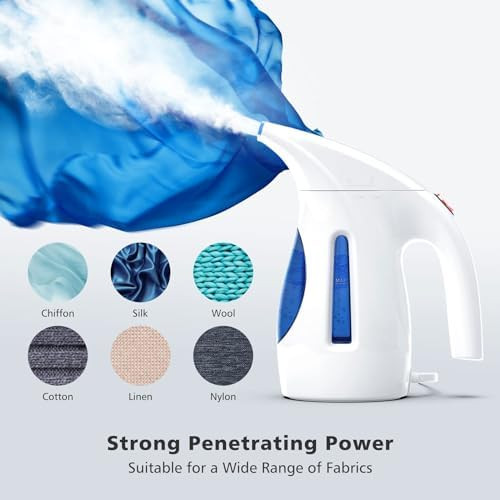 HiLIFE Steamer for Clothes Portable Handheld Design 240ml Big Capacity 700W Strong Penetrating Steam Removes Wrinkle for Home Office and Travel(ONLY FOR 120V)