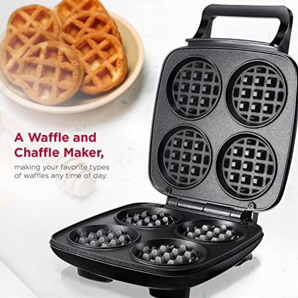 mywaffle Classic Waffle & Chaffle Maker - For Breakfast Churro Keto Belgian and Dessert Waffles - Non-Stick Surface Extra Deep Plates and Easy to Clean Perfect for Individuals and Families