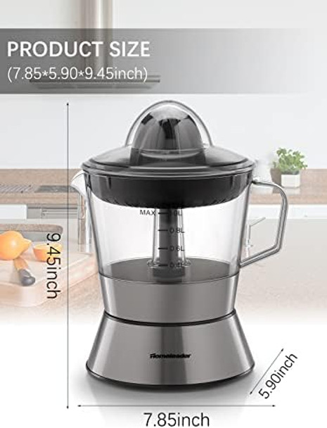 Homeleader Electric Citrus Juicer Orange Juicer with Pulp Control Filter Lemon Squeezer Electric for Grapefruit Orange Lemon Lime