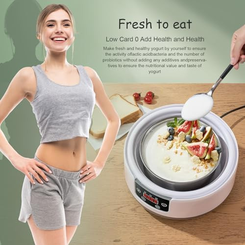 36 Hour Yogurt Maker 1.2L Automatic Digital Yoghurt Maker Machine Lcd Display with Constant Temperature Multi-Function Probiotic Yogurt Maker with Temperature Control (white)